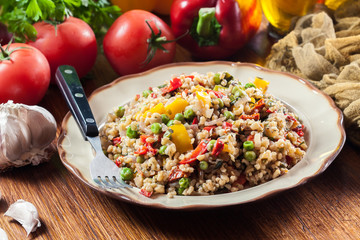 Bulgur salad with vegetables