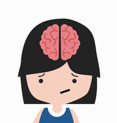  brain in head  girl cartoon