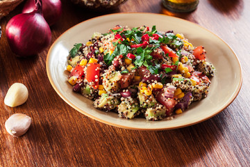 Mexican salad with quinoa and vegetables