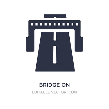 bridge on avenue perspective icon on white background. Simple element illustration from General concept.