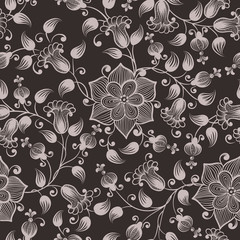 Vector flower seamless pattern element. Elegant texture for backgrounds. Classical luxury old fashioned floral ornament, seamless texture for wallpapers, textile, wrapping.