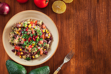 Mexican salad with quinoa and vegetables