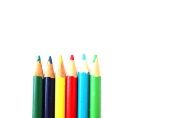 Pencils colorful on white