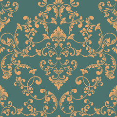 Vector damask seamless pattern element. Classical luxury old fashioned damask ornament, royal victorian seamless texture for wallpapers, textile, wrapping. Exquisite floral baroque template.