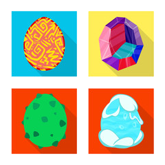 Vector design of story and big sign. Set of story and prehistoric stock symbol for web.