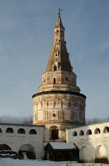 View of the Blacksmith's (Kuznechnaya) Tower of the Iosifo-Volotsky Monastery of Volokolamsk,...