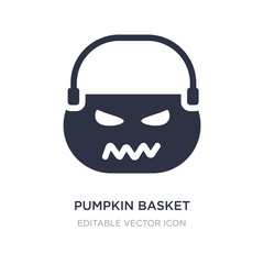 pumpkin basket icon on white background. Simple element illustration from Halloween concept.