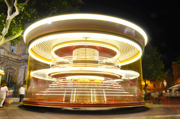 French carrousel by night.