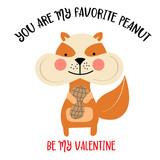 Valentine's card  with squirrel and funny message