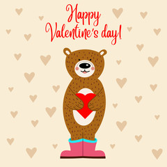 Valentine's day card with bear