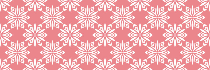 Fototapeta na wymiar Floral seamless pattern. Pink background with white flowers
