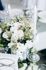 Wedding table decoration and table setting