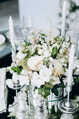 Wedding table decoration and table setting