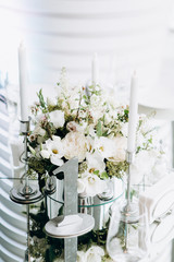 Wedding table decoration and table setting