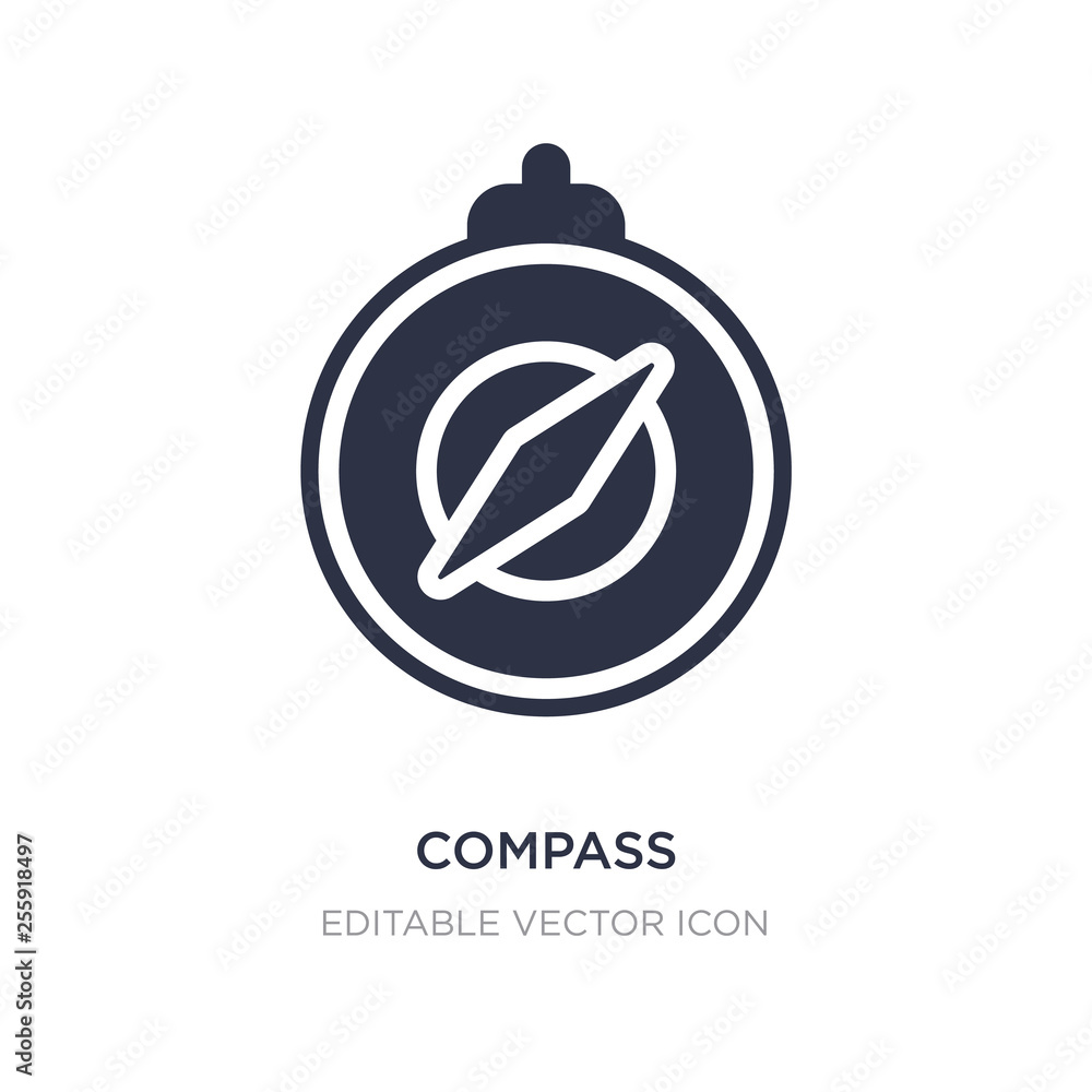 Poster compass pointing north icon on white background. simple element illustration from miscellaneous conc