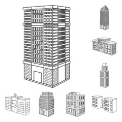 Obraz premium Vector illustration of home and apartment symbol. Set of home and modern stock vector illustration.
