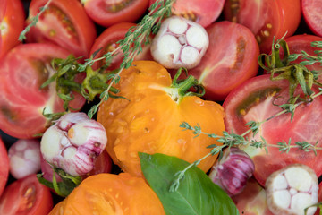 fresh tomatoes and garlic