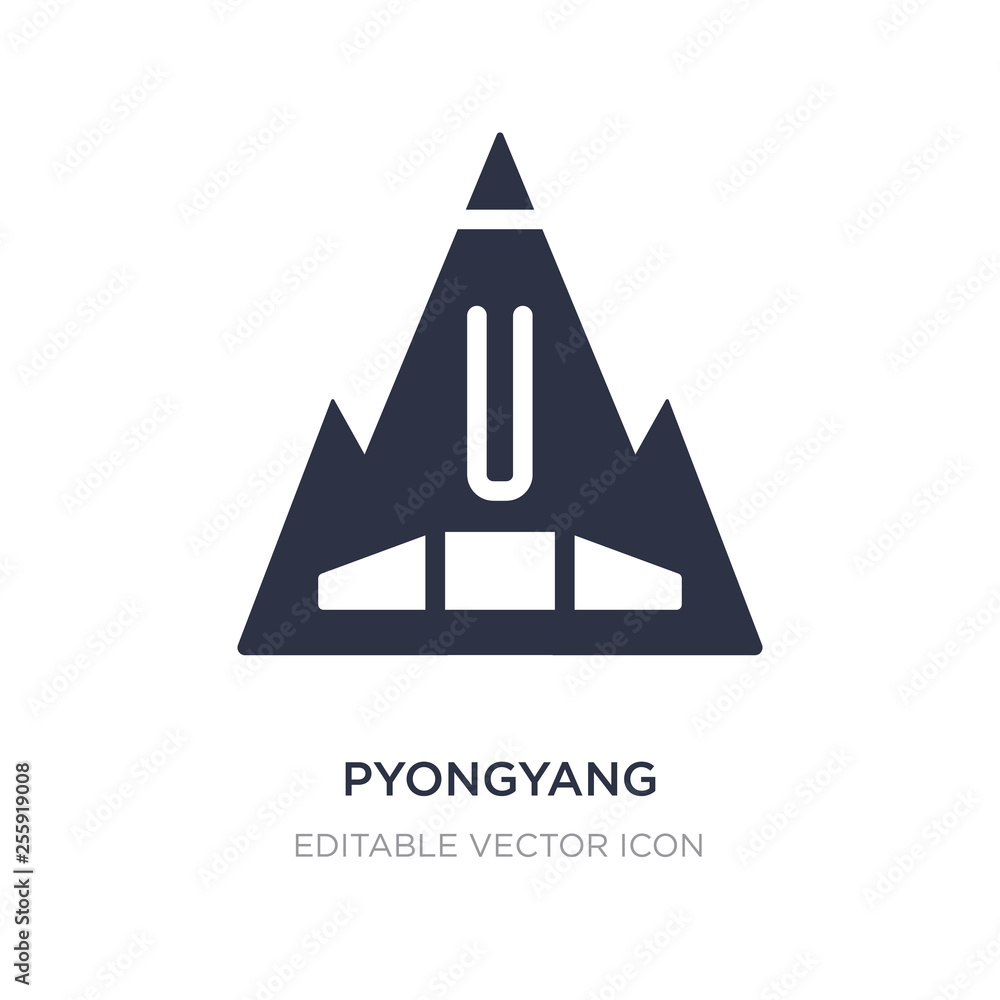 Poster pyongyang icon on white background. simple element illustration from monuments concept.