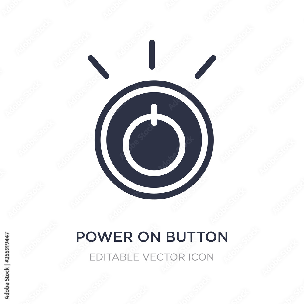 Poster power on button icon on white background. simple element illustration from multimedia concept.