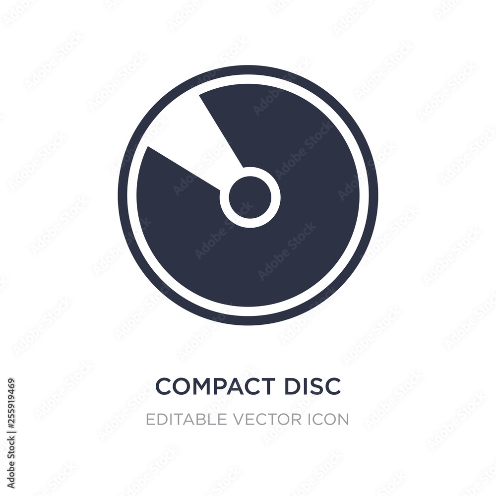 Poster compact disc with glare icon on white background. simple element illustration from multimedia concep