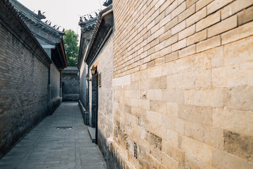 Narrow alley at Prince Gong's Mansion, Gong Wang Fu in Beijing, China