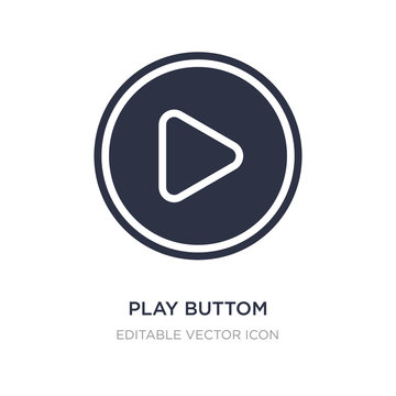 play buttom icon on white background. Simple element illustration from Multimedia concept.