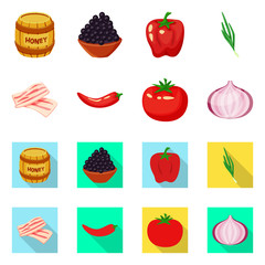 Isolated object of taste and product symbol. Set of taste and cooking stock symbol for web.