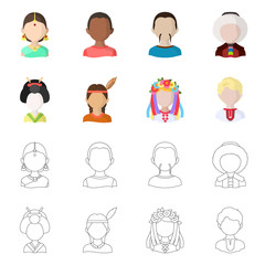 Vector design of imitator and resident icon. Set of imitator and culture stock symbol for web.