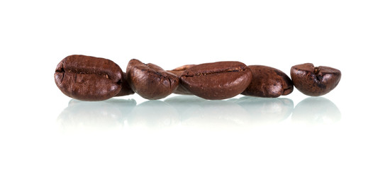 Flavorful grains, medium rare, delicious coffee isolated