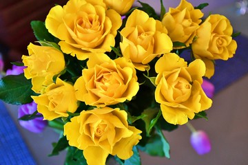 bouquet of yellow roses
