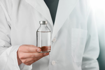 Bottle of saline solution