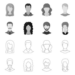 Isolated object of professional and photo sign. Collection of professional and profile vector icon for stock.