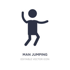 man jumping icon on white background. Simple element illustration from People concept.