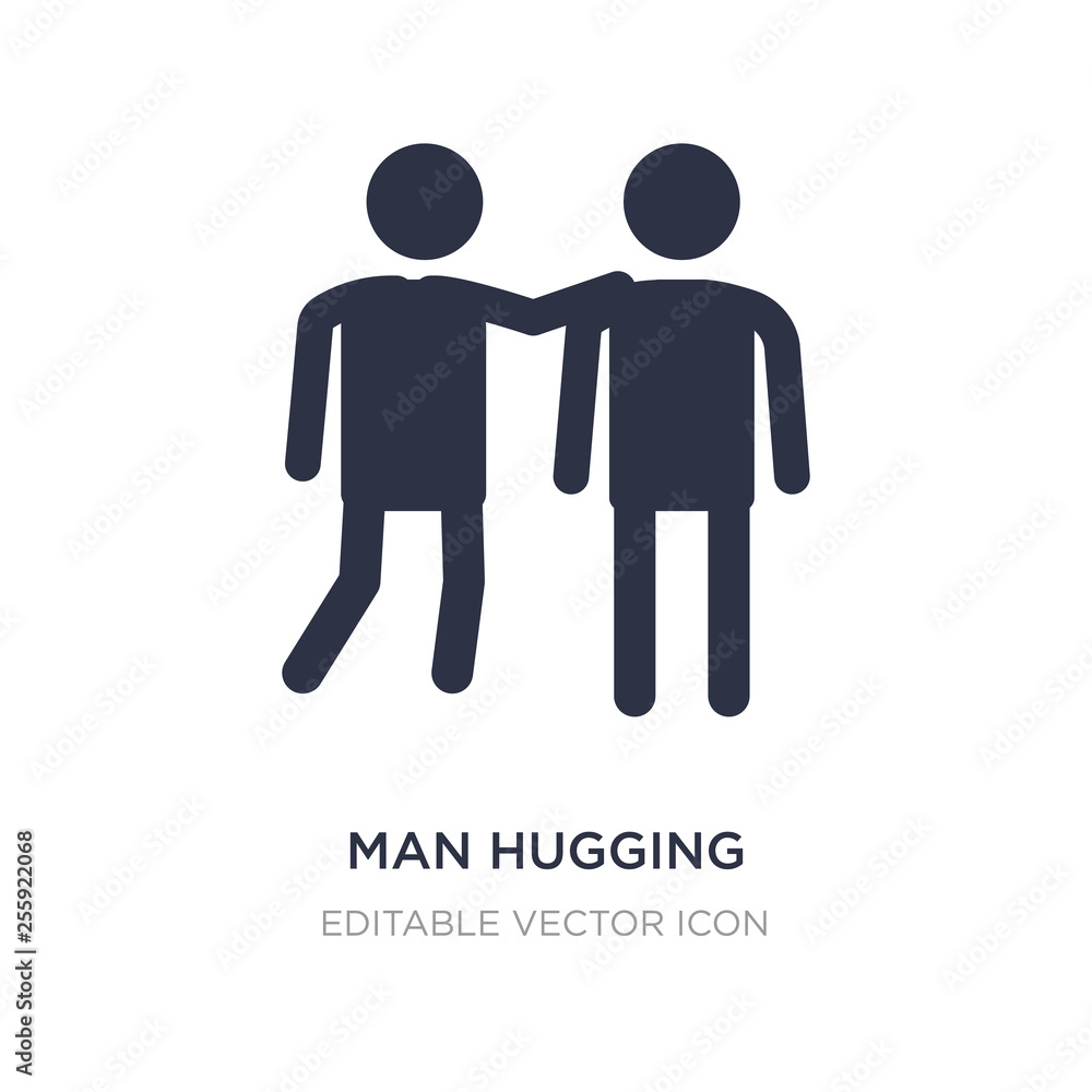 Poster man hugging icon on white background. simple element illustration from people concept.