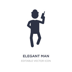 elegant man talking through phone icon on white background. Simple element illustration from People concept.