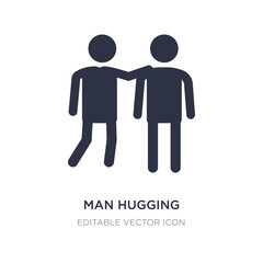 man hugging icon on white background. Simple element illustration from People concept.