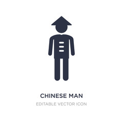 chinese man icon on white background. Simple element illustration from People concept.