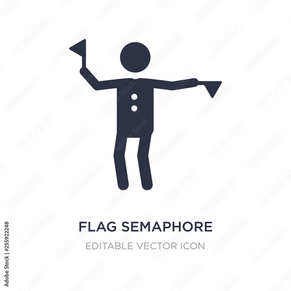 Poster flag semaphore language icon on white background. simple element illustration from people concept.