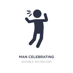 man celebrating icon on white background. Simple element illustration from People concept.