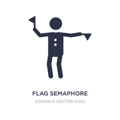 flag semaphore language icon on white background. Simple element illustration from People concept.
