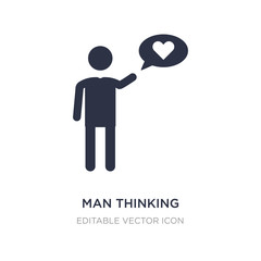 man thinking about love icon on white background. Simple element illustration from People concept.
