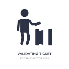 validating ticket icon on white background. Simple element illustration from People concept.