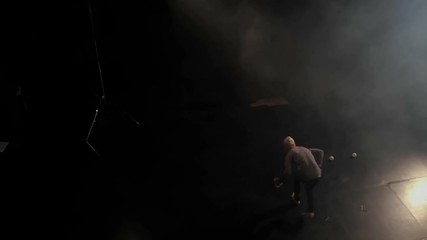 Circus artis makes juggling on the stage.