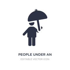 people under an umbrella icon on white background. Simple element illustration from People concept.