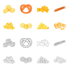 Vector design of Oktoberfest and bar symbol. Set of Oktoberfest and cooking stock symbol for web.