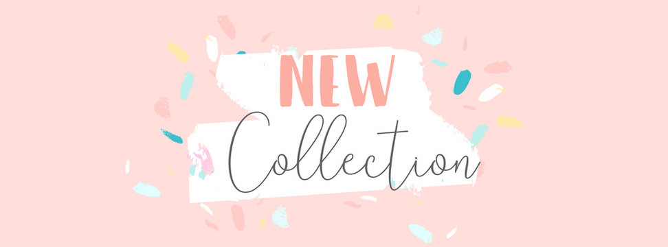 Trendy Sale Banner Design brush hand drawn artistic textures