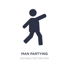 man partying icon on white background. Simple element illustration from People concept.