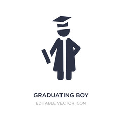 graduating boy icon on white background. Simple element illustration from People concept.