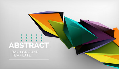 Abstract color triangles geometric background. Mosaic triangular low poly style