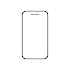 Icon Phone outline line in black color